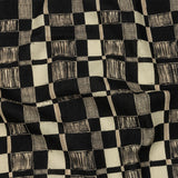 Linen and Rayon Woven - Black and White Checks - City Blocked Print - Mood Exclusive Metro Collection