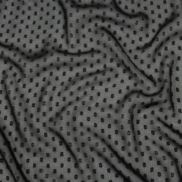 Polyester Swiss Dot - Black - Mood Exclusive Annamae Collection