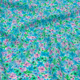 Viscose Georgette - Blue and Purple Floral - Isola Bella Print - Mood Exclusive Secret Garden Collection