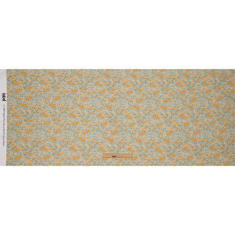 Viscose Georgette - Sage and Orange Floral - Dance with the Daffodils Print - Mood Exclusive Secret Garden Collection