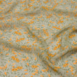 Viscose Georgette - Sage and Orange Floral - Dance with the Daffodils Print - Mood Exclusive Secret Garden Collection