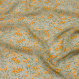 Viscose Georgette - Sage and Orange Floral - Dance with the Daffodils Print - Mood Exclusive Secret Garden Collection