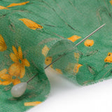 Viscose Georgette - Teal and Orange Floral - Dance with the Daffodils Print - Mood Exclusive Secret Garden Collection