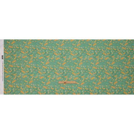 Viscose Georgette - Teal and Orange Floral - Dance with the Daffodils Print - Mood Exclusive Secret Garden Collection