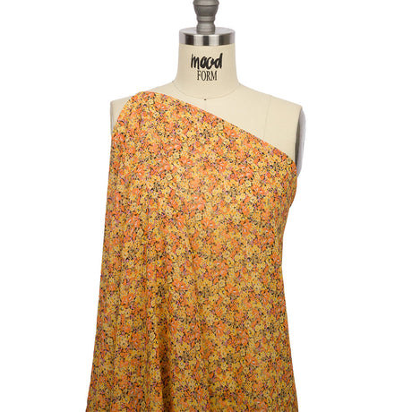 Viscose Georgette - Yellow and Orange Floral - Titania's Dream Print - Mood Exclusive Secret Garden Collection