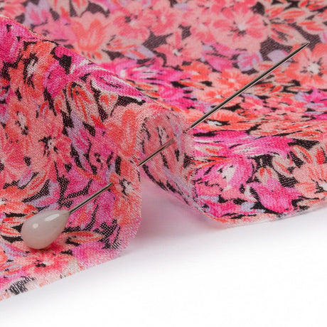 Viscose Georgette - Pink Floral - Titania's Dream Print - Mood Exclusive Secret Garden Collection