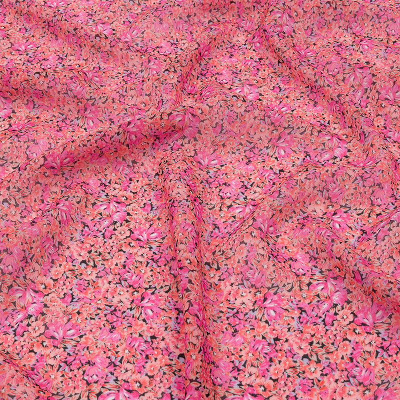 Viscose Georgette - Pink Floral - Titania's Dream Print - Mood Exclusive Secret Garden Collection