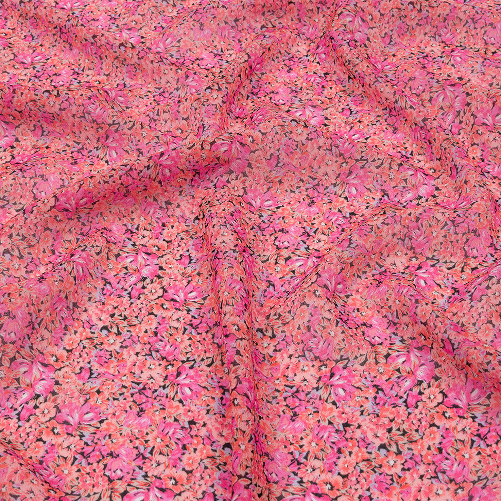 Viscose Georgette - Pink Floral - Titania's Dream Print - Mood Exclusive Secret Garden Collection
