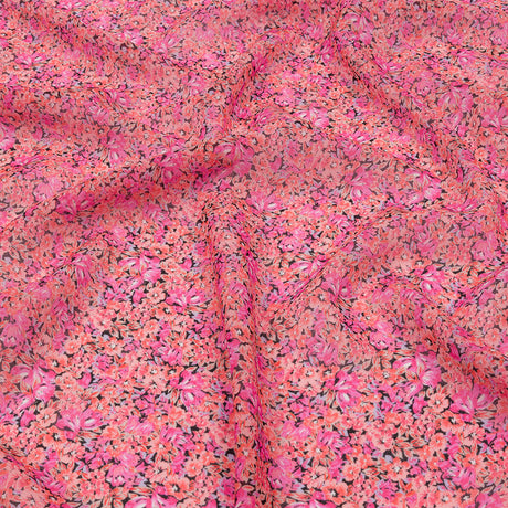 Viscose Georgette - Pink Floral - Titania's Dream Print - Mood Exclusive Secret Garden Collection
