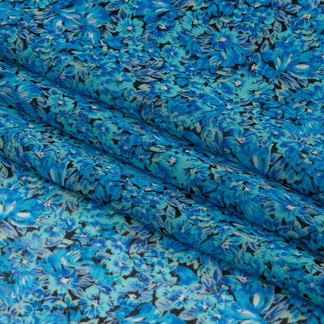 Viscose Georgette - Blue Floral - Titania's Dream Print - Mood Exclusive Secret Garden Collection