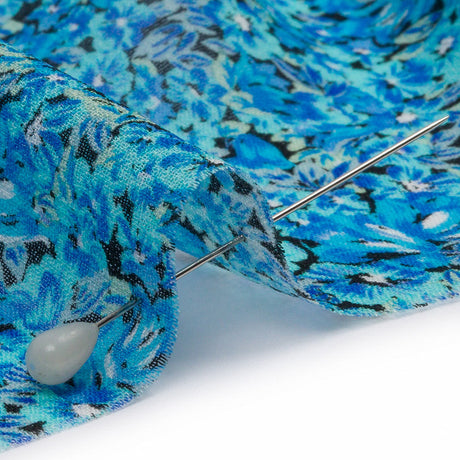 Viscose Georgette - Blue Floral - Titania's Dream Print - Mood Exclusive Secret Garden Collection
