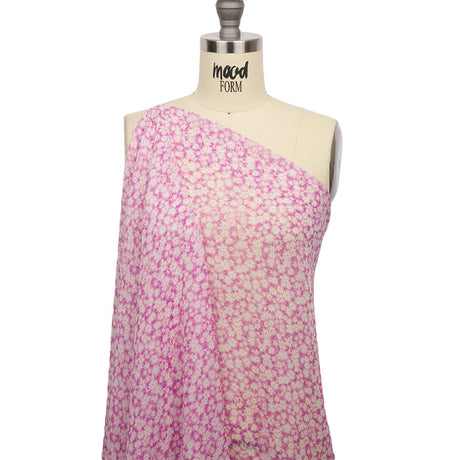 Viscose Georgette - Pink and White Floral - Sunday in the Park Print - Mood Exclusive Secret Garden Collection