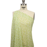 Viscose Georgette - Lime Green and White Floral - Sunday in the Park Print - Mood Exclusive Secret Garden Collection