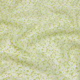 Viscose Georgette - Lime Green and White Floral - Sunday in the Park Print - Mood Exclusive Secret Garden Collection
