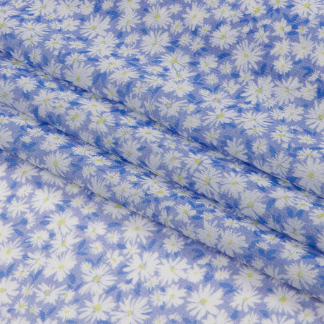 Viscose Georgette - Periwinkle and White Floral - Sunday in the Park Print - Mood Exclusive Secret Garden Collection