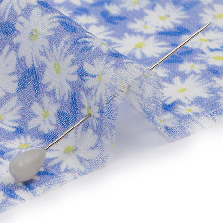Viscose Georgette - Periwinkle and White Floral - Sunday in the Park Print - Mood Exclusive Secret Garden Collection