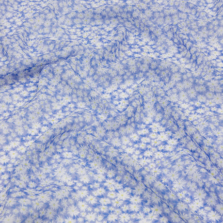 Viscose Georgette - Periwinkle and White Floral - Sunday in the Park Print - Mood Exclusive Secret Garden Collection
