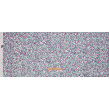 Viscose Georgette - Blue and Pink Floral - Springtime Saunter Print - Mood Exclusive Secret Garden Collection