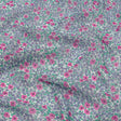 Viscose Georgette - Blue and Pink Floral - Springtime Saunter Print - Mood Exclusive Secret Garden Collection