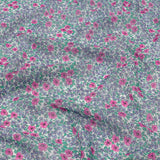 Viscose Georgette - Blue and Pink Floral - Springtime Saunter Print - Mood Exclusive Secret Garden Collection