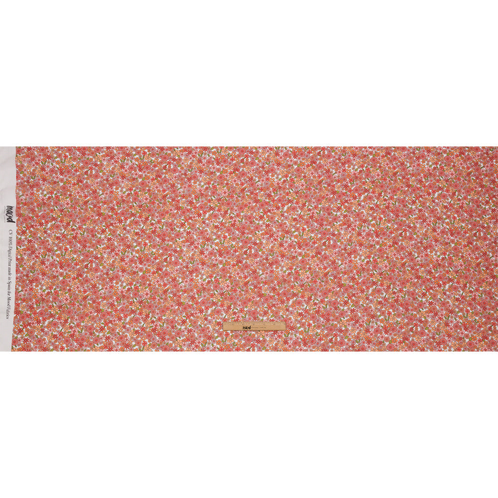 Viscose Georgette - Orange Floral - Strawberry Fields Print - Mood Exclusive Secret Garden Collection