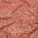 Viscose Georgette - Orange Floral - Strawberry Fields Print - Mood Exclusive Secret Garden Collection