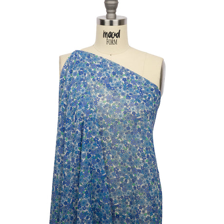 Viscose Georgette - Blue Floral - Strawberry Fields Print - Mood Exclusive Secret Garden Collection