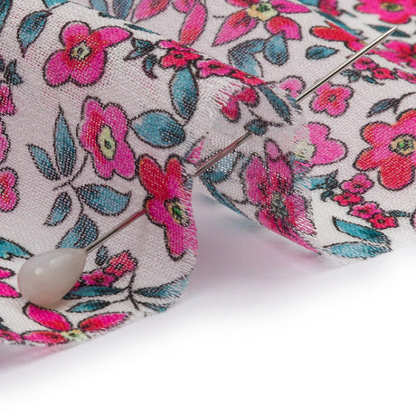 Viscose Georgette - Pink Floral - Botanical Stroll Print - Mood Exclusive Secret Garden Collection