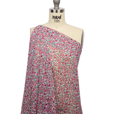 Viscose Georgette - Pink Floral - Botanical Stroll Print - Mood Exclusive Secret Garden Collection