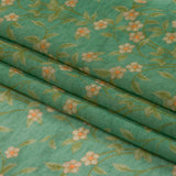 Viscose Georgette - Green and Cream Floral - Flora's Crown Print - Mood Exclusive Secret Garden Collection