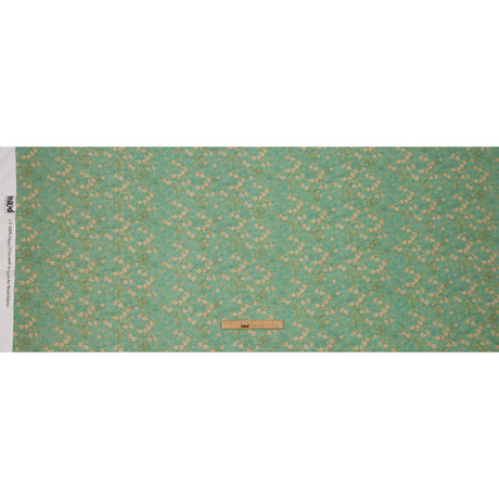 Viscose Georgette - Green and Cream Floral - Flora's Crown Print - Mood Exclusive Secret Garden Collection