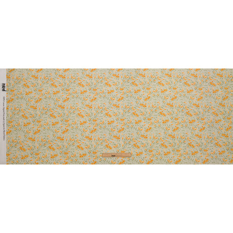 Cotton Poplin - Sage and Orange Floral - Dance with the Daffodils Print - Mood Exclusive Secret Garden Collection