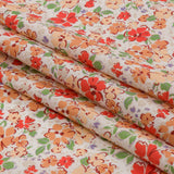 Cotton Poplin - Cream and Peach Floral - Poppy Hypnosis Print - Mood Exclusive Secret Garden Collection