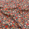 Cotton Poplin - Black and Peach Floral - Poppy Hypnosis Print - Mood Exclusive Secret Garden Collection
