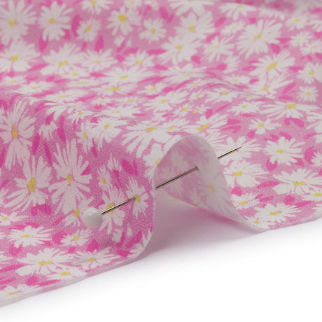 Cotton Poplin - Pink and White Floral - Sunday in the Park Print - Mood Exclusive Secret Garden Collection