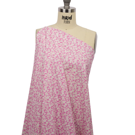 Cotton Poplin - Pink and White Floral - Sunday in the Park Print - Mood Exclusive Secret Garden Collection