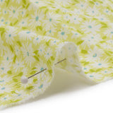 Cotton Poplin - Lime Green and White Floral - Sunday in the Park Print - Mood Exclusive Secret Garden Collection