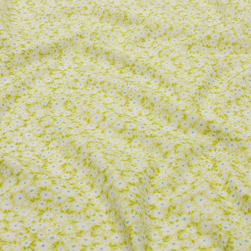 Cotton Poplin - Lime Green and White Floral - Sunday in the Park Print - Mood Exclusive Secret Garden Collection