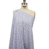 Cotton Poplin - Periwinkle and White Floral - Sunday in the Park Print - Mood Exclusive Secret Garden Collection
