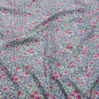 Cotton Poplin - Blue and Pink Floral - Springtime Saunter Print - Mood Exclusive Secret Garden Collection