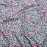 Cotton Poplin - Blue and Pink Floral - Springtime Saunter Print - Mood Exclusive Secret Garden Collection