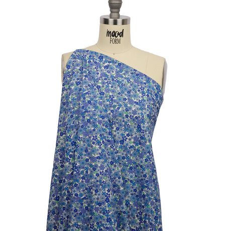 Cotton Poplin - Blue Floral - Strawberry Fields Print - Mood Exclusive Secret Garden Collection
