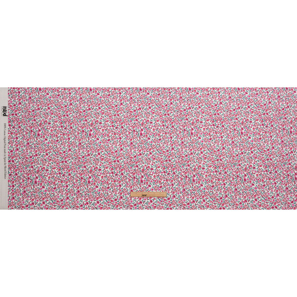 Cotton Poplin - Pink Floral - Botanical Stroll Print - Mood Exclusive Secret Garden Collection