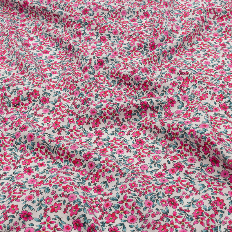 Cotton Poplin - Pink Floral - Botanical Stroll Print - Mood Exclusive Secret Garden Collection