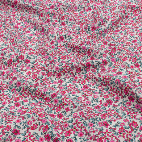 Cotton Poplin - Pink Floral - Botanical Stroll Print - Mood Exclusive Secret Garden Collection