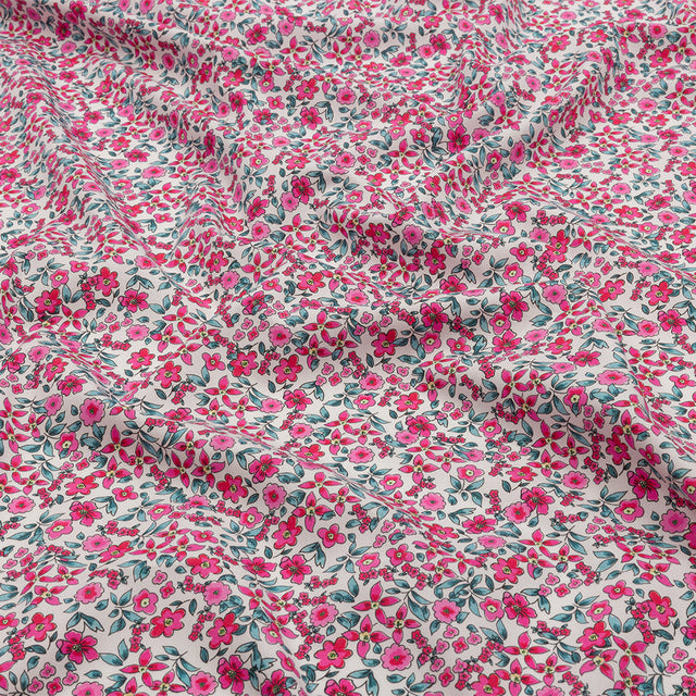 Cotton Poplin - Pink Floral - Botanical Stroll Print - Mood Exclusive Secret Garden Collection