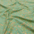 Cotton Poplin - Green and Cream Floral - Flora's Crown Print - Mood Exclusive Secret Garden Collection