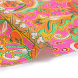 Cotton Voile - Pink Floral Paisley Stripes - Locust Lily Print - Mood Exclusive Gisele Collection