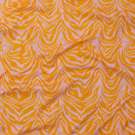 Cotton Voile - Pink and Orange Animal Stripes - Saffron River Print - Mood Exclusive Gisele Collection