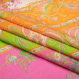 Cotton Voile Panel - Paisley Stripes and Squares - Cypress Daydreams Print - Mood Exclusive Gisele Collection